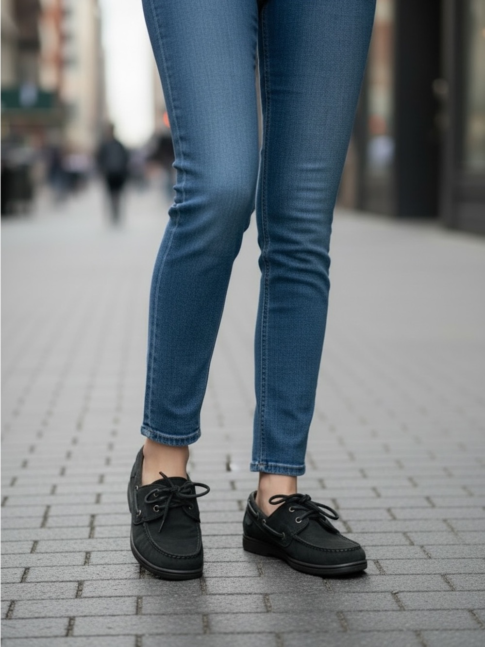 Sperry Black Leather Lace-Up Boat Sneakers - Picture 7 of 9